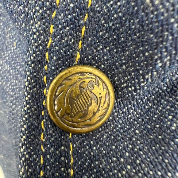 Vintage Key Imperial Wool Lined Denim Winter Heavy Coat Buttoned Men's XL - Picture 11 of 11